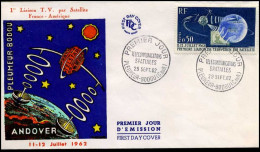 Frankrijk - FDC  - 1er Liaison T.v. Par Satellite France-Amérique - 1960-1969