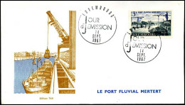 Luxembourg - FDC - Le Port Fluvial Mertert - Schiffe