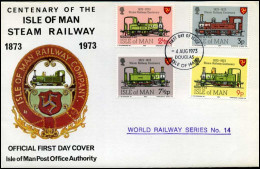 Isle Of Man - FDC - Steam Railway - Eisenbahnen