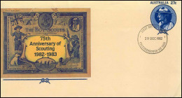 Australia - FDC - 75th Anniversary Of Scouting - Lettres & Documents