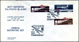 Malta - FDC - Airmail Definitive Set - Vliegtuigen