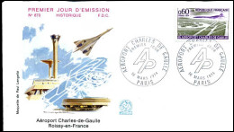 France - FDC - Aeropost Charles De Gaulle - Aviones