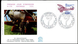 France - FDC - 50° Anniversaire De La Traversée Paris-New York - Avions