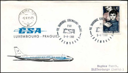 Luxembourg - FDC - Luxembourg-Prague - Aviones