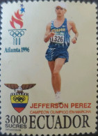 OH) 1996 ECUADOR, OLYMPIC GAMES ATLANTA  - USA, JEFFERSON PEREZ, OLYMPIC CHAMPION IN WALKING, MNH - Ecuador