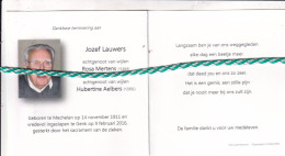 Jozef Lauwers-Mertens-Aelbers, Mechelen 1911, Genk 2016. Honderdjarige. Foto - Obituary Notices