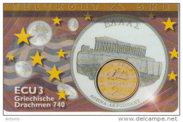 DENMARK - Athens/Acropolis, 2 GRD Coin, ECU Series/Greece, Tirage 700, 04/97, Mint - Danemark