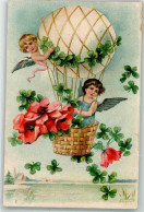 13949821 - Heissluftballon Kleeblaetter Lithografie - Angels