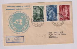 YUGOSLAVIA 1953 TRIESTE B FDC Cover Registered To Italy - Storia Postale