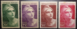 FRANCE Yv N° 730/733* Marianne De Gandon (4 Valeurs) Neuf* - 1945-54 Marianne Of Gandon