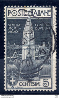 Campanile Di San Marco Cent. 5 Varietà Doppia Incisione Usato - Mint/hinged