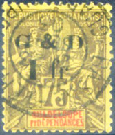 Guadalupa. Allegoria. 75 C. 1892. Usato. - Otros & Sin Clasificación