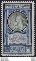 1932 Italia Dante Aerea Lire 100 Leonardo MNH Sassone N. 41 - Andere & Zonder Classificatie