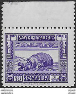 1932 Somalia Ippopotamo Lire 10 Violetto 1v. MNH Sassone N. 182 - Somalië