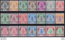 1950-56 Perak Sultan Yussuf 'Izzuddin Shah 21v. MNH SG N. 128/48 - Other & Unclassified