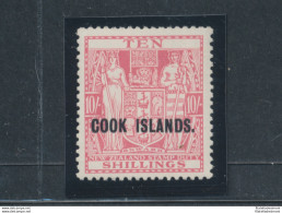 1936-44 COOK ISLANDS, Stanley Gibbons N. 123a- 10 Scellini Pale Carmine Lake - Francobollo Di New Zealand Soprastampato - Altri & Non Classificati