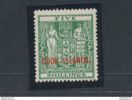 1943-54 COOK ISLANDS, Stanley Gibbons N. 132- 5 Scellini Green - Francobollo Di New Zealand Soprastampato Cook Islands. - Otros & Sin Clasificación