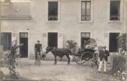 CP Carte Photo D'époque Photographie Vintage Sarthe 72 Calèche Attelage Groupe - Parejas