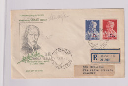 YUGOSLAVIA 1953 TRIESTE B FDC Cover Registered To Italy NIKOLA TESLA - Cartas & Documentos