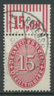 Dt. Reich Dienst 1927/33 Ziffer Im Oval Walzen-Oberrand D 124 X W OR Gestempelt - Dienstmarken