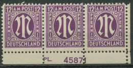 Bizone 1945 Amerik. Druck Mit Plattennummer 7 Z Pl.-Nr. Unten Postfrisch (R6069) - Mint