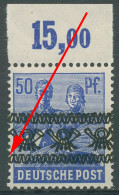 Bizone 1948 Bandaufdruck Mit Aufdruckfehler 48 I P OR Ndgz AF PI Postfrisch - Ungebraucht