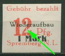 Spremberg (Niederlausitz) 1946 Freim. Mit Plattenfehler 18 B XI Postfrisch - Sonstige & Ohne Zuordnung