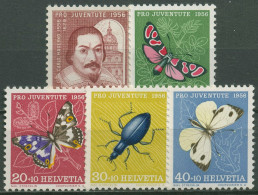 Schweiz 1956 Pro Juventute Architekt Carlo Maderno Insekten 632/36 Postfrisch - Unused Stamps
