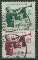 Deutsches Reich 1935 Welttreffen HJ Waag. Gummiriffelung 584/85 Y Gestempelt - Used Stamps