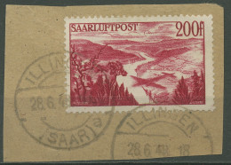 Saarland 1948 Flugpostmarke 254 Gestempelt, Briefstück - Gebruikt