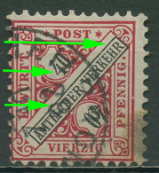 Württemberg Dienst 1896/1902 Ziffer Starke Passerverschiebung 216 B Gestempelt - Usati