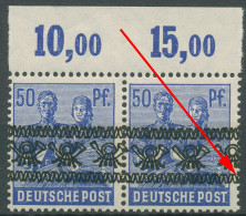 Bizone 1948 Bandaufdruck Mit Aufdruckfehler 48 I P OR Ndgz AF PI Paar Postfrisch - Mint