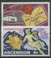 Ascension 1974 100 Jahre Weltpostverein UPU Hermes 179/80 Postfrisch - Ascensione