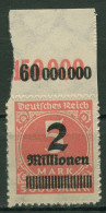 Dt. Reich 1923 Mit Aufdruck Platte Oberrand 312 B P OR Postfrisch - Nuevos