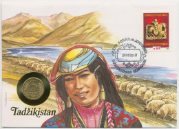 Tadschikistan 1992 Schafherde Landschaft Numisbrief Mit 5 Rubel Russland (N558) - Russland