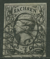 Sachsen 1855/56 König Johann I., 1/2 Ngr., 8 I Mit Nr.-Stempel 54 MITTWEIDA - Saxe