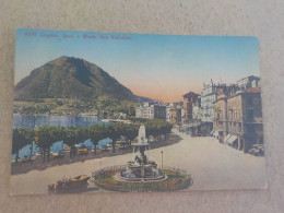 CPA -  AU PLUS RAPIDE - SUISSE - LUGANO - QUAI E MONTE SAN SALVADORE  -  VOYAGEE TIMBREE 1931 - Lugano