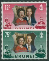 Brunei 1972 Königin Elisabeth II.& Prinz Philip Silberhochzeit 180/81 Postfrisch - Brunei (...-1984)