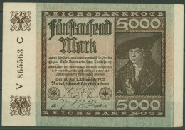 Dt. Reich 5000 Mark 1922, DEU-91b FZ C, Leicht Gebraucht (K1398) - 5.000 Mark