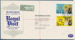 Hongkong 1975 Besuch Von Königin Elisabeth II. 308/09 FDC (SG40398) - FDC