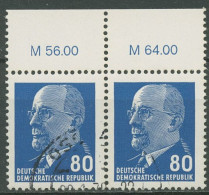 DDR 1967 Walter Ulbricht 1331 Ax II OR 3 Waag. Paar Gestempelt - Used Stamps