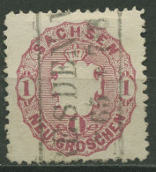 Sachsen 1863 Staatswappen Prägedruck 16 A Gestempelt - Saxe