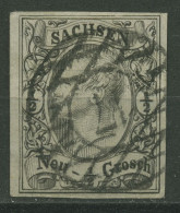 Sachsen 1855/56 König Johann I., 1/2 Ngr., 8 II Mit Nr.-Stempel 17 GLAUCHAU - Saxe