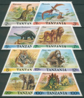 Tansania 1988 Tiere Elefant Tiger Löwe Dinosaurier 422/29 Postfrisch - Tansania (1964-...)