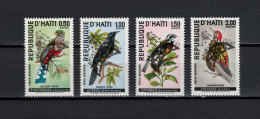 Haiti 1969 Space, Apollo 11 Moon Landing Set Of 4 With Overprint On Birds MNH - America Del Nord