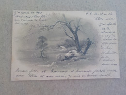 CPA -  AU PLUS RAPIDE - SUISSE - PAYSAGE D HIVER  -  VOYAGEE TIMBREE 1903 - Other & Unclassified