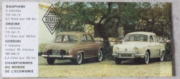 RARE PROSPECTUS DÉPLIANT PUBLICITAIRE VOITURE RENAULT 1962 DAUPHINE - Transports