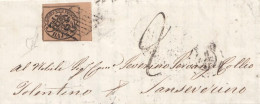 2194 - PONTIFICIO - Lettera Con Testo Del 6 Dicembre 1861 Da Roma A Sanseverino Con 3 Baj Bruno - Papal States
