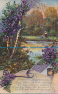 R132629 Greeting Postcard. A Bright Birthday. Lake And Forest. W. And K. London - Andere & Zonder Classificatie