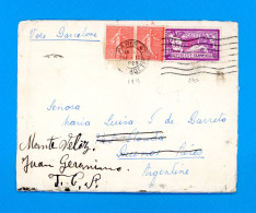 1929 PARIS 47 R. LA BOETIE - BARCELONA - BUZONISTAS BUENOS AIRES 2 - MONTE VELIZ - Storia Postale